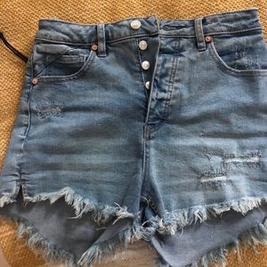 Free People high waisted jean shorts